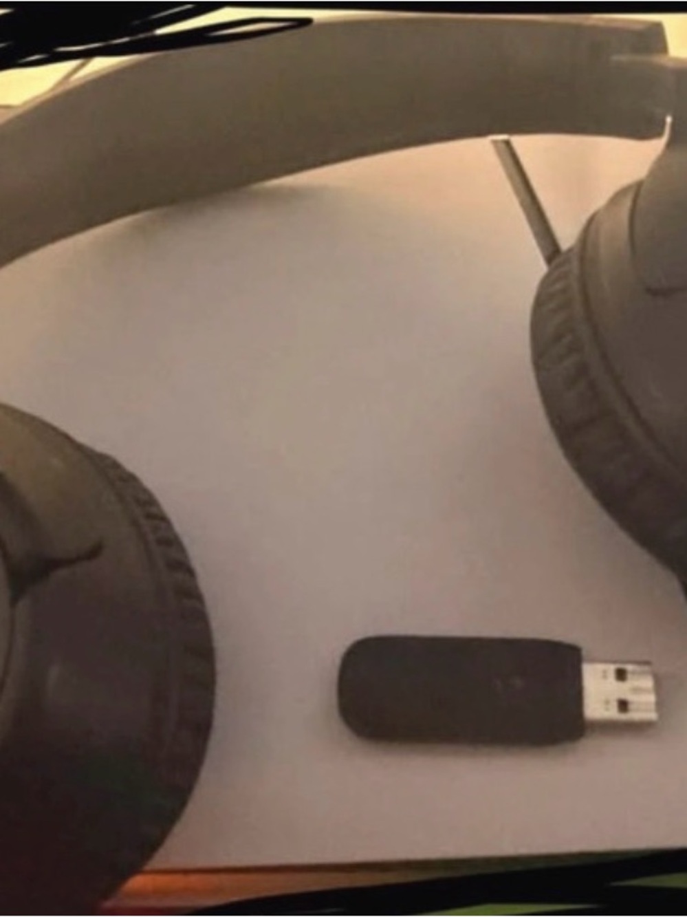 Wireless Over-Ear Headphones with USB Receiver - Black